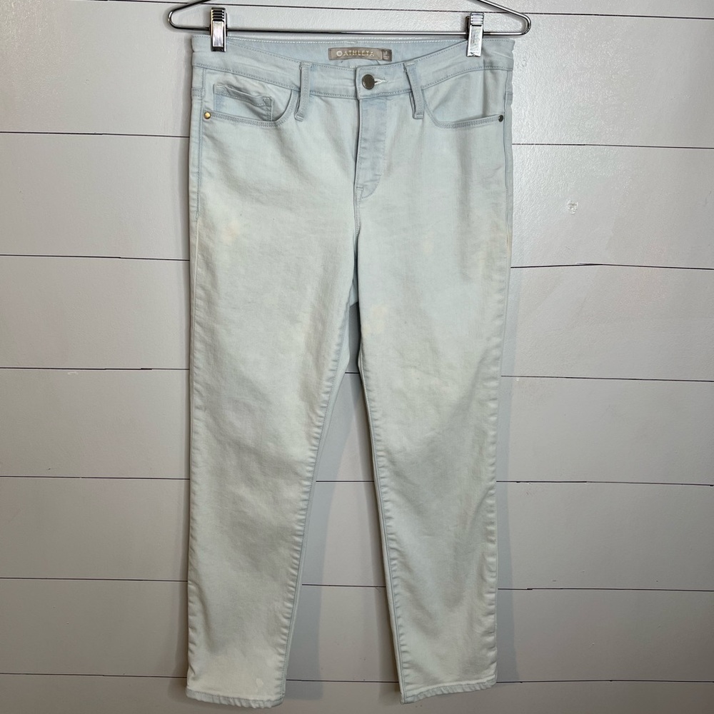 ATHLETA SKULPTEK LIGHT WASH JEANS SZ 8